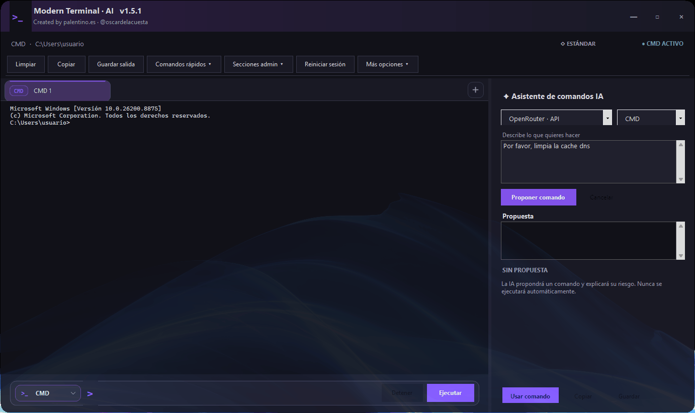 Demostración animada del asistente IA